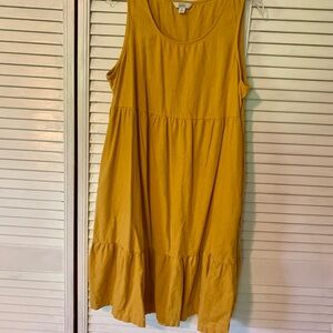 Croft & Barrow Mustard Sleeveless MIDI Dress EUC
